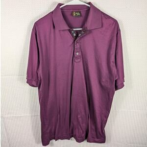 Bobby Jones Polo Shirt L Men Purple 100% Cotton Made in Italy Golf Luxury Casual